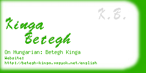 kinga betegh business card